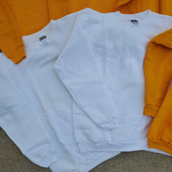 Vintage Youth XL Tultex Blank Crewneck Sweatshirt Made In USA NWT Bundle Yellow - Picture 2 of 9